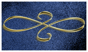 DNSEMP-C-601-GD-SH-BL Gold Scroll Shimmer Blue